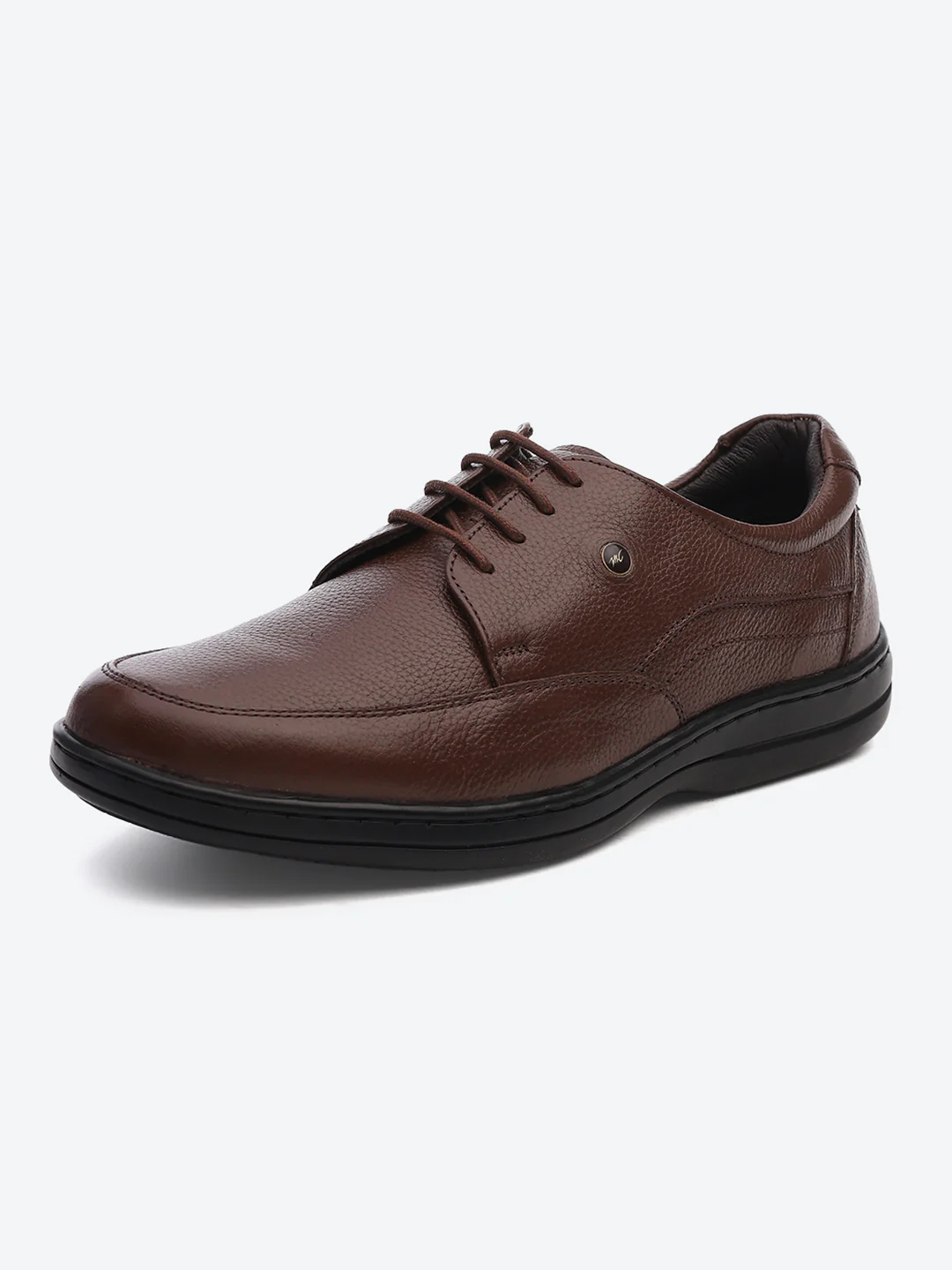 Men Brown Lace Up Genuine Leather Formal Shoes - Image 3