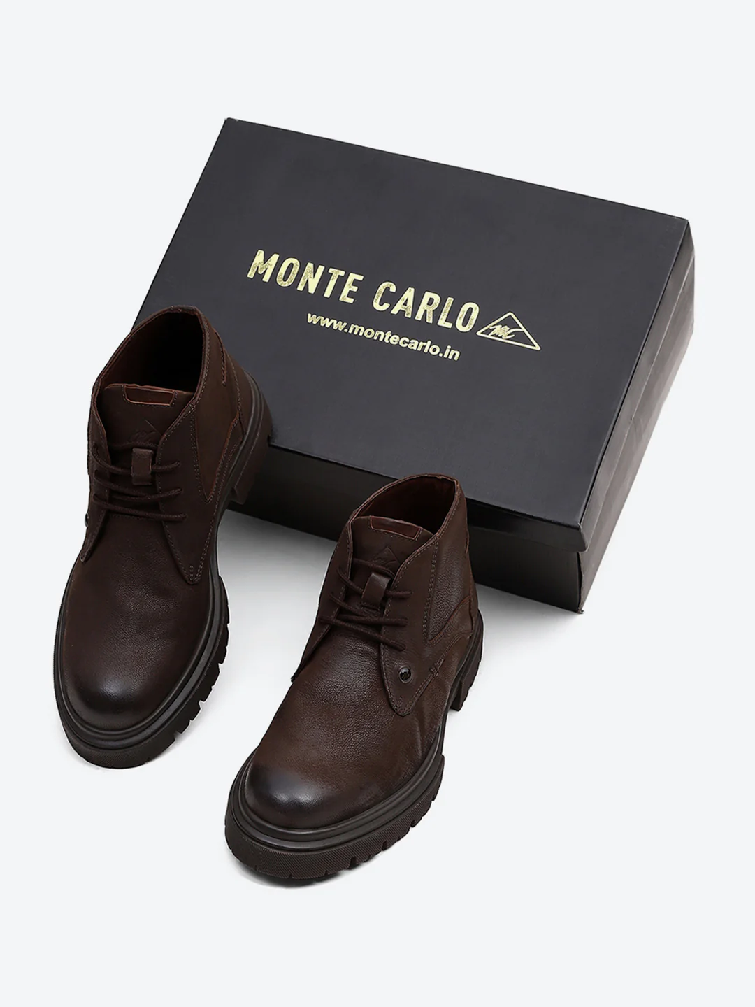 Men Brown Lace Up Genuine Leather Comfortable and Light weight Outdoor Boots - Image 2