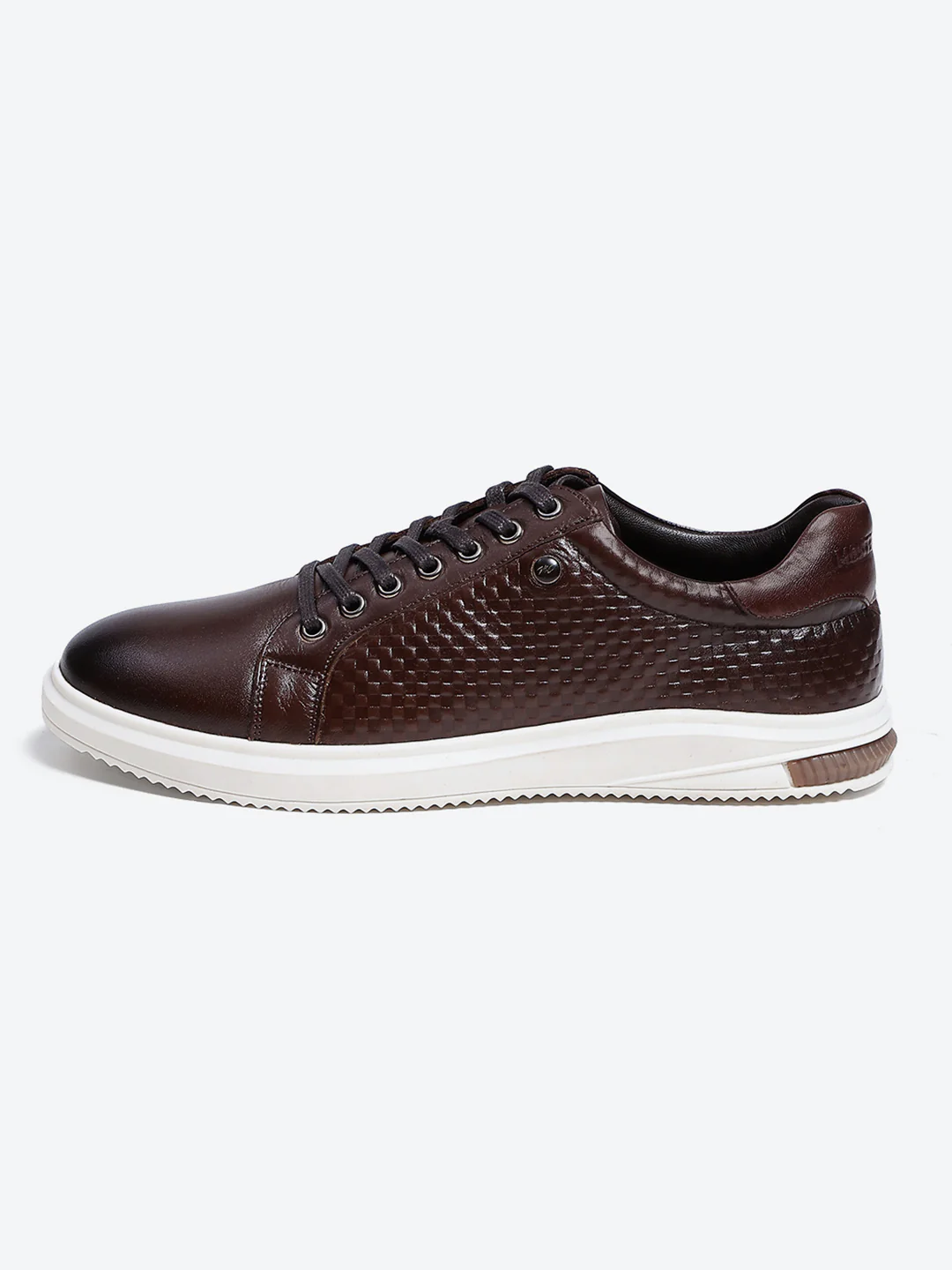 Men Brown Lace Up Leather Casual Shoes - Image 4