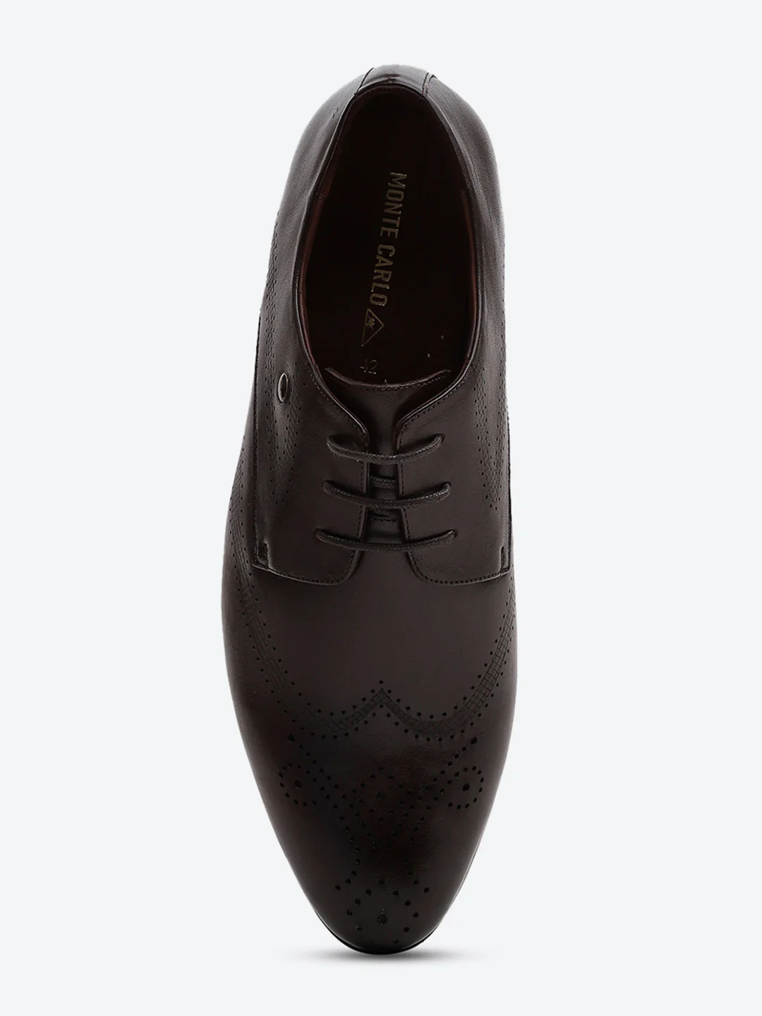 Men Brown Lace Up Leather Formal Derby - Image 6
