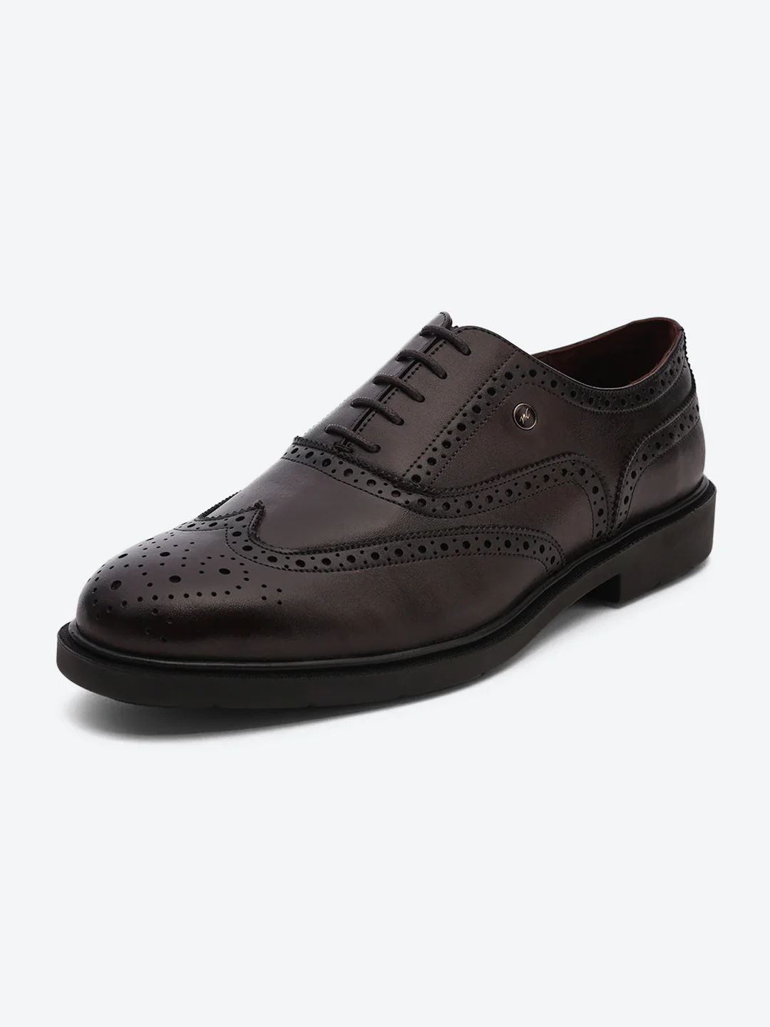 Men Brown Lace Up Leather Formal Oxfords - Image 3