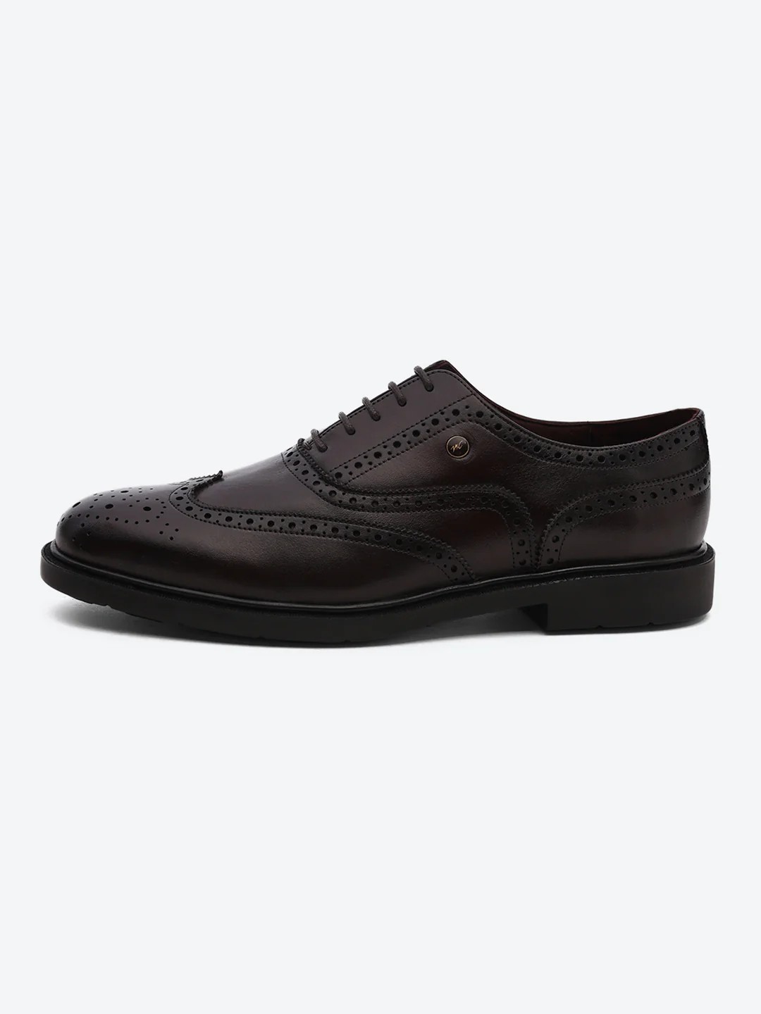 Men Brown Lace Up Leather Formal Oxfords - Image 4