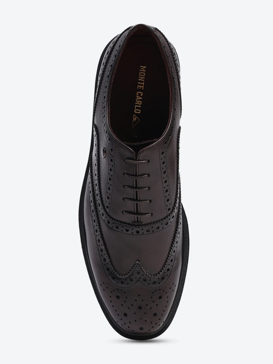 Men Brown Lace Up Leather Formal Oxfords - Image 6