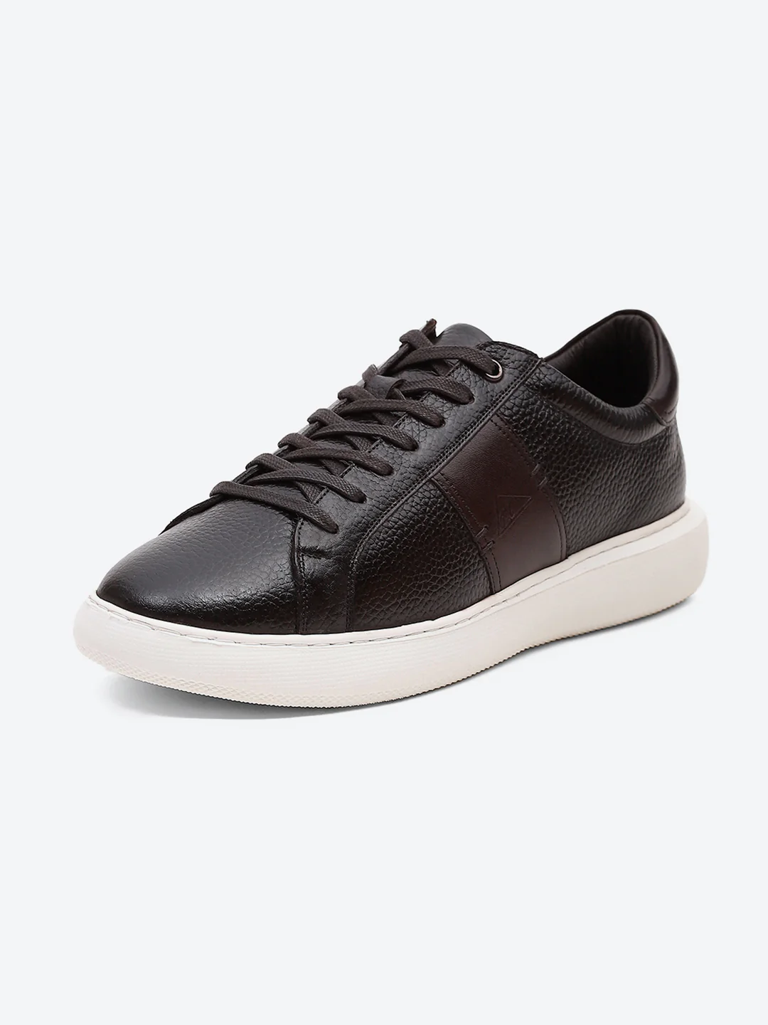 Men Brown Lace Up Leather Sneakers - Stylish & Comfortable - Image 3