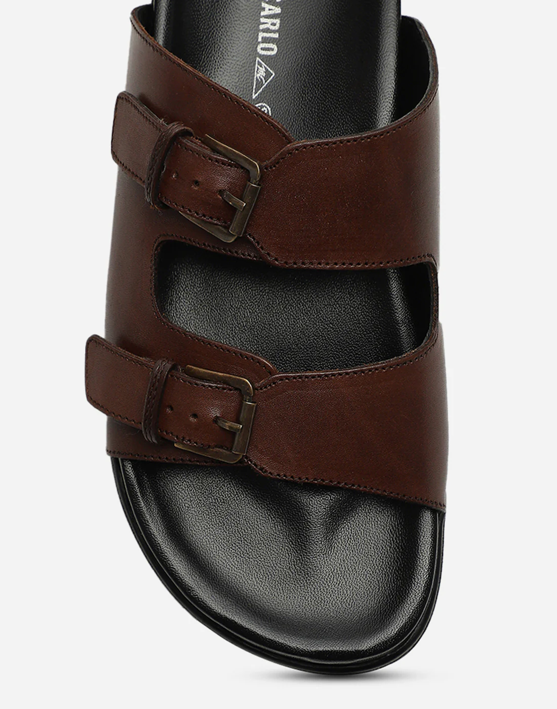 Men Brown Leather Comfort Casual Slippers - Image 7
