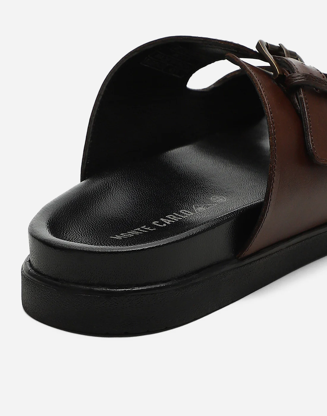 Men Brown Leather Comfort Casual Slippers - Image 9