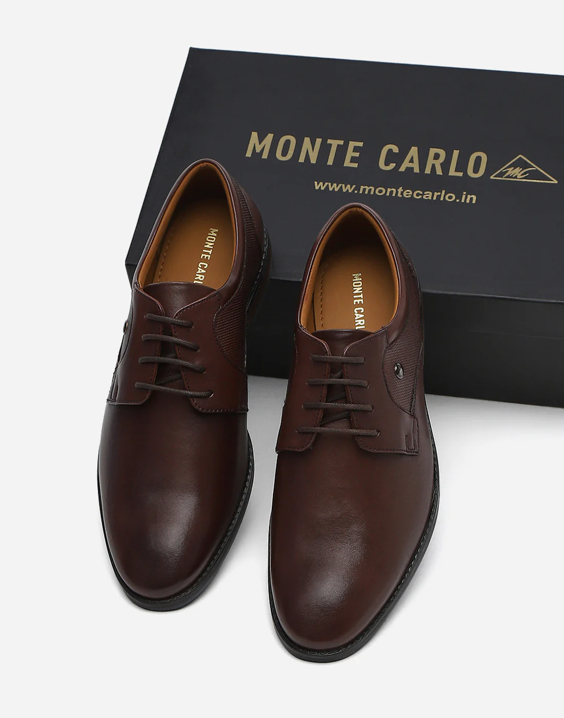 Men Brown Lace Up Genuine Leather Formal Derby - Image 2