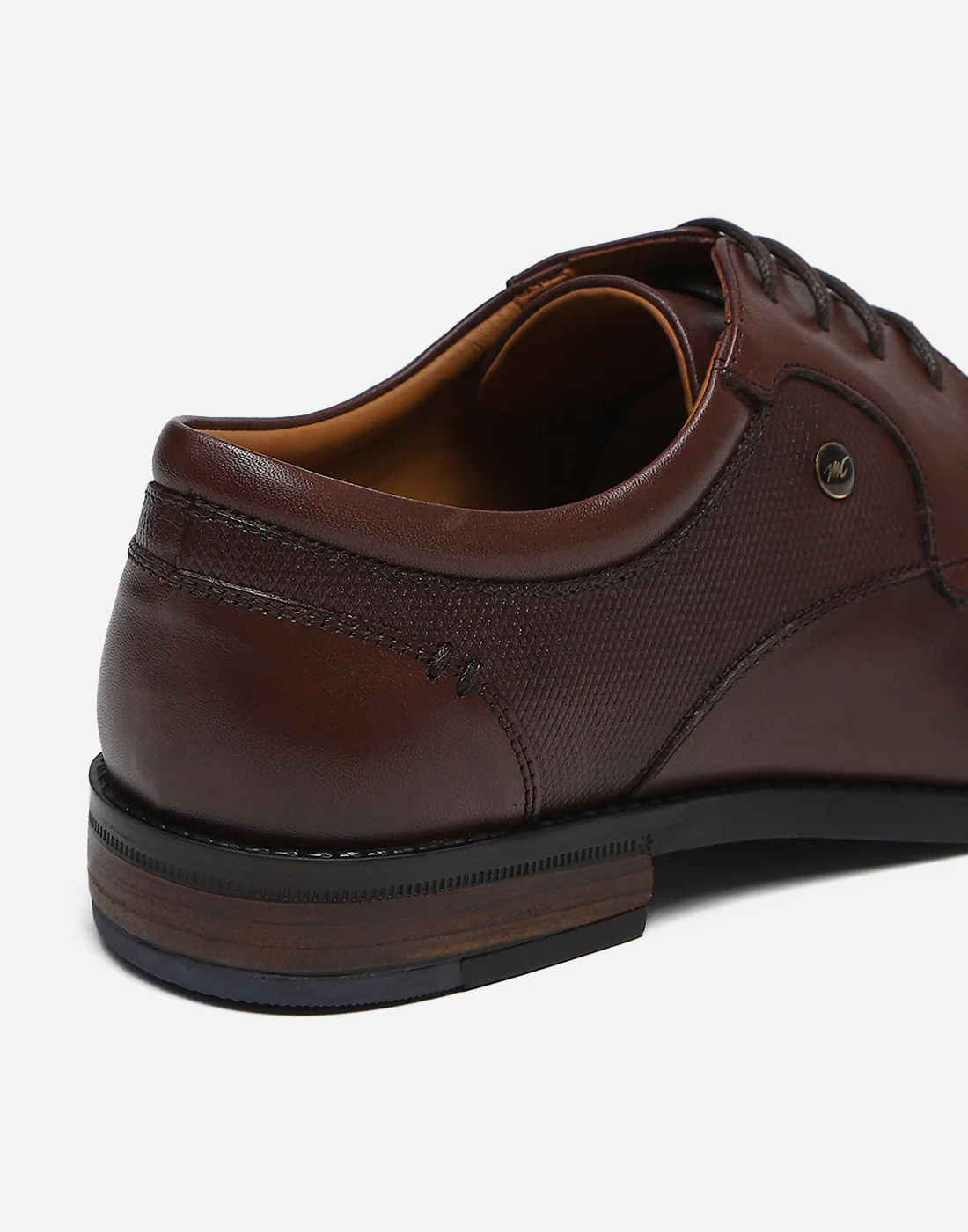 Men Brown Lace Up Genuine Leather Formal Derby - Image 8