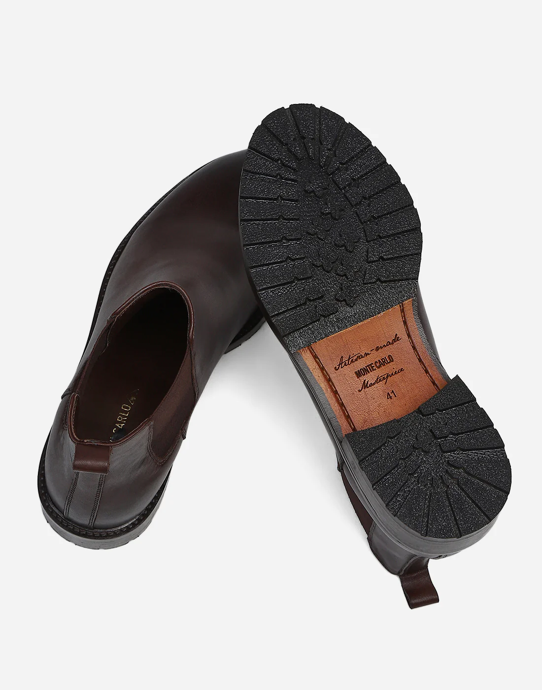 Men Brown Slip on Genuine Leather Chelsea Boots - Image 6