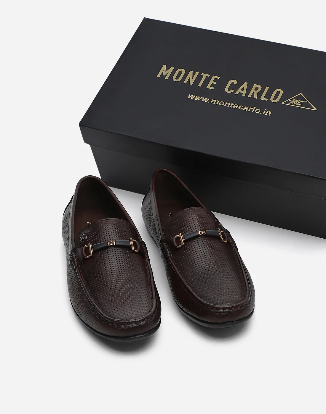 Men Brown Slip on Genuine Leather Penny Loafers - Image 2