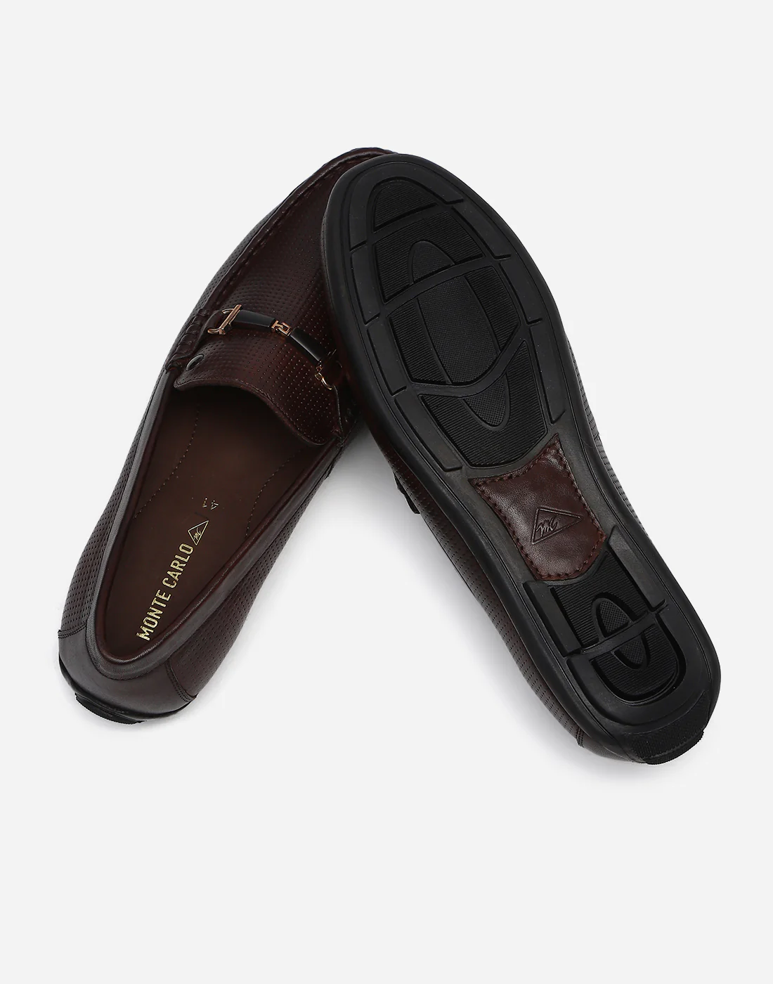 Men Brown Slip on Genuine Leather Penny Loafers - Image 6