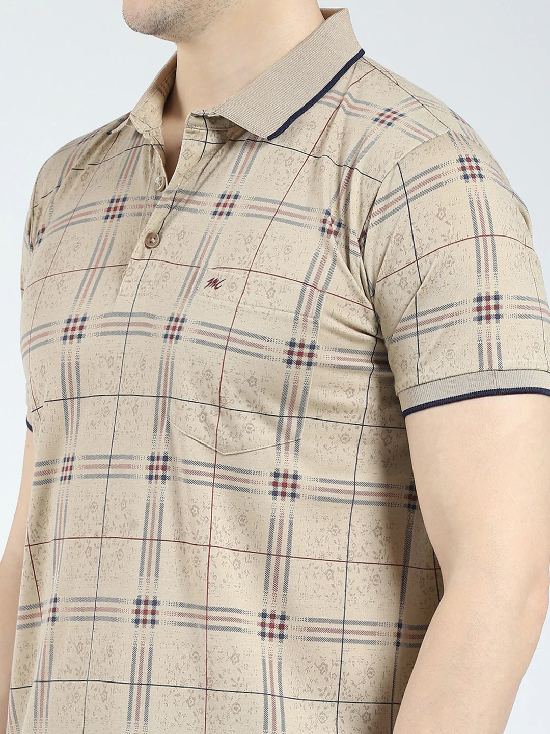 Men Brown Printed Collar Half Sleeve Lower Set - Image 7