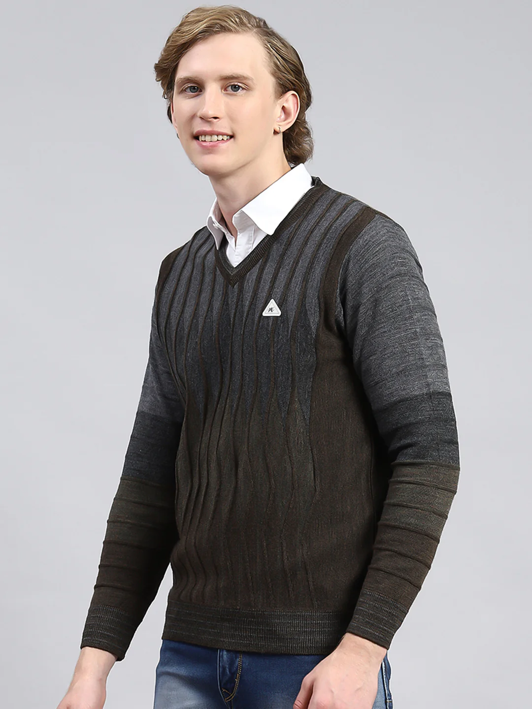 Men Brown Printed Pullover - Image 4