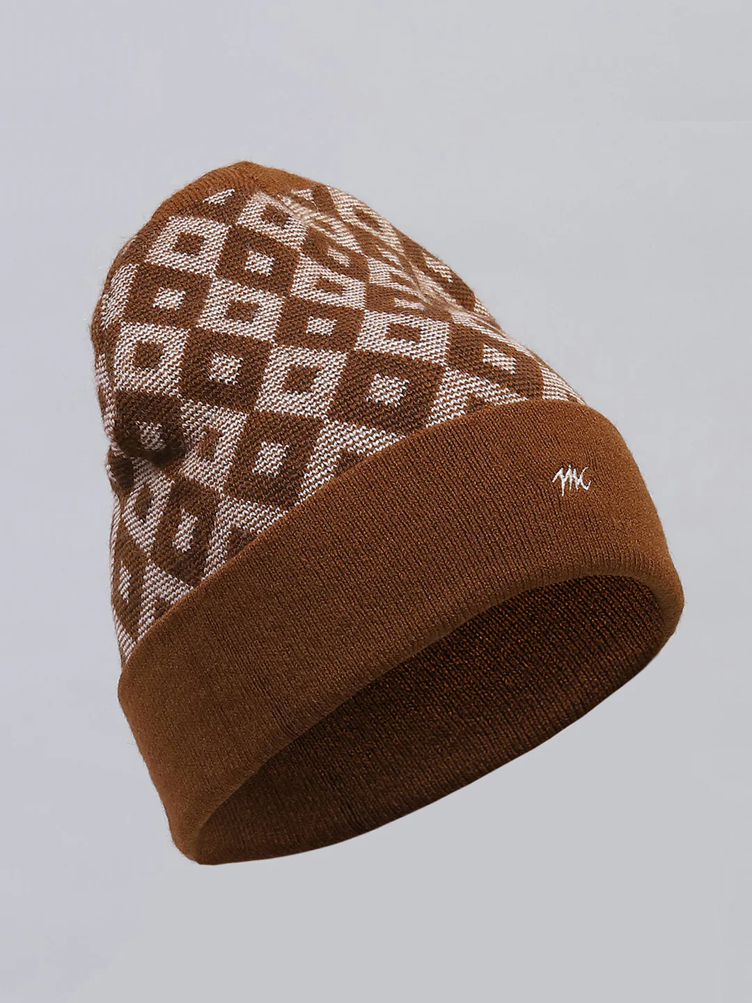 Men Brown Self Design Cap - Image 5