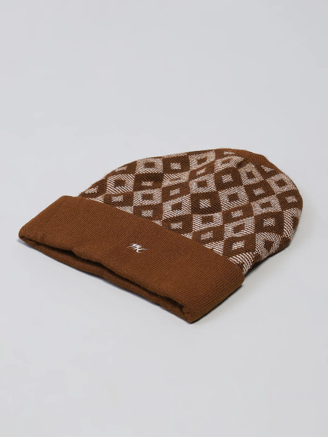 Men Brown Self Design Cap - Image 6