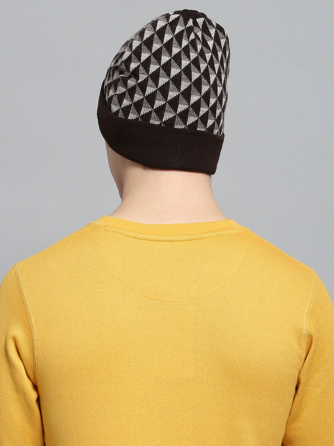 Men Brown Self Design Cap - Image 5