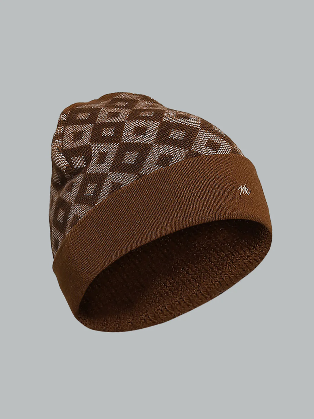 Men Brown Self Design Cap - Image 2
