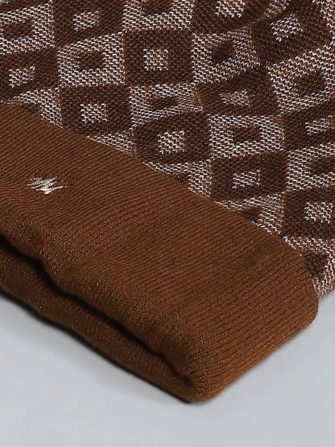 Men Brown Self Design Cap - Image 7