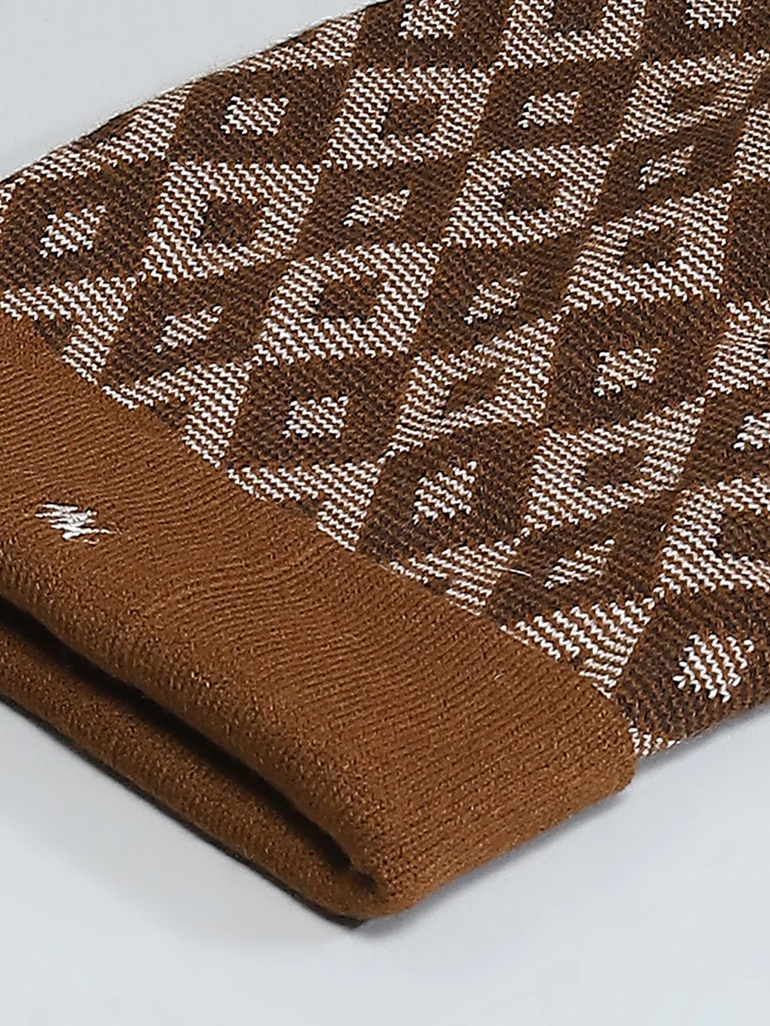 Men Brown Self Design Cap - Image 7