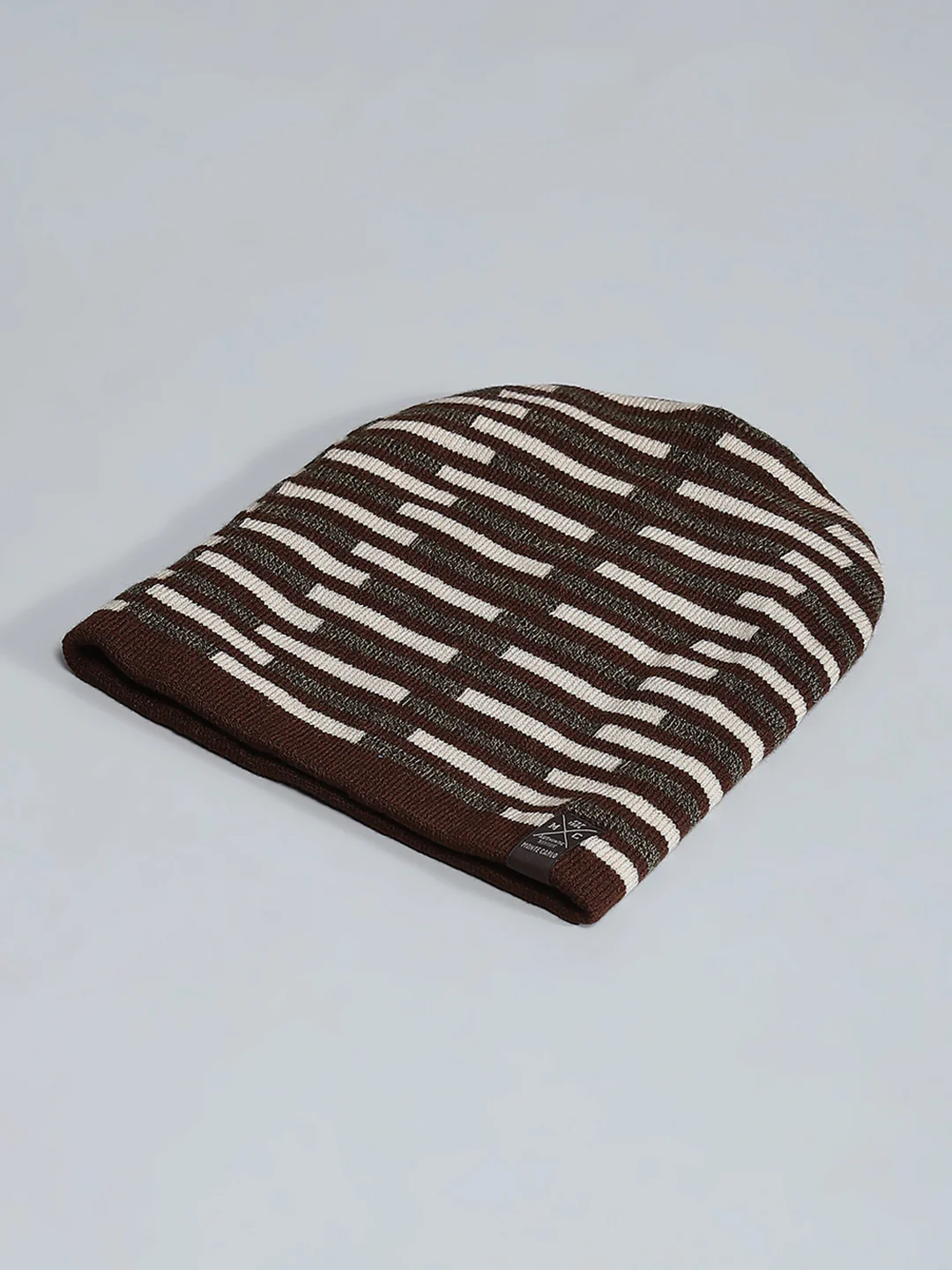Men Brown Self Design Cap - Image 6