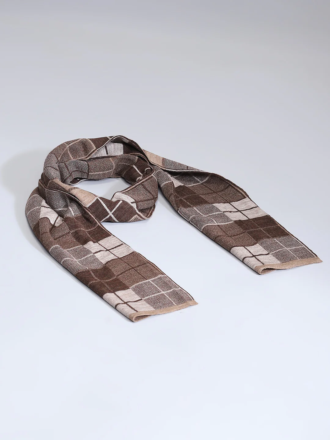 Men Brown Self Design Muffler - Image 7