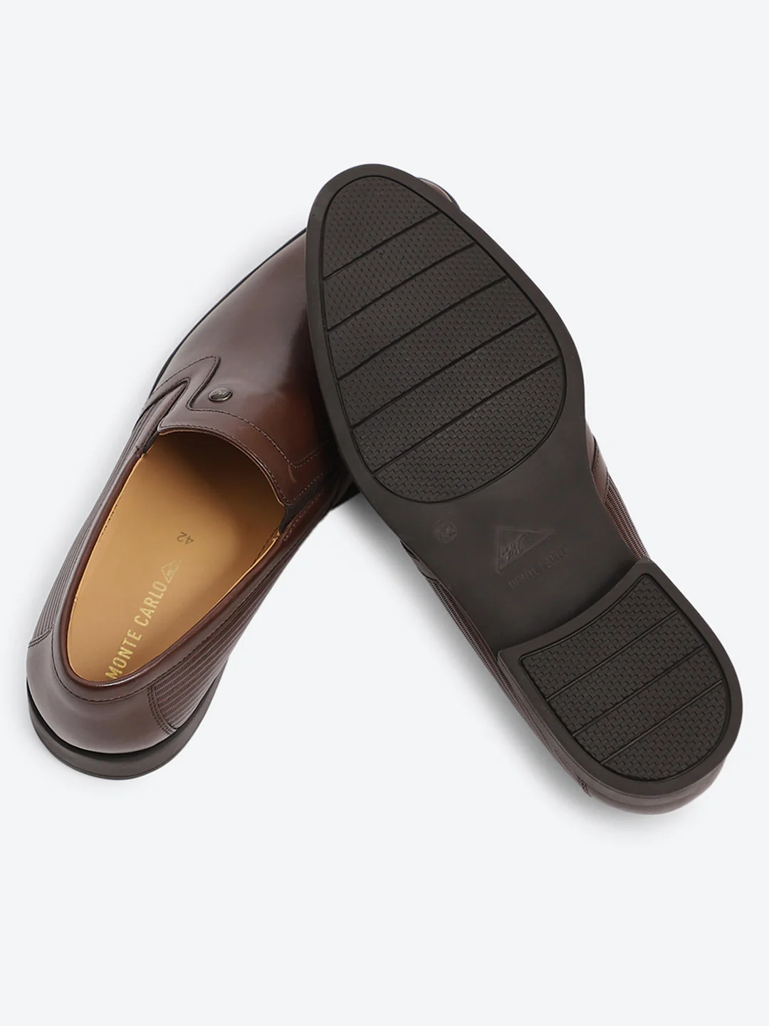 Men Brown Slip on Genuine Leather Formal Shoes - Image 6