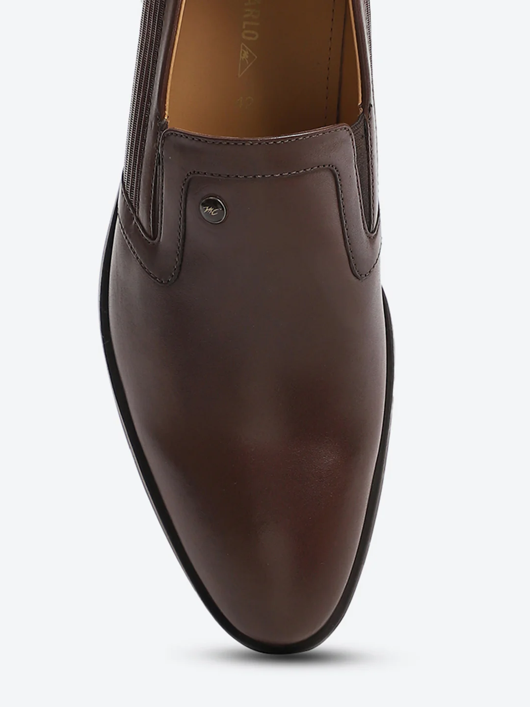 Men Brown Slip on Genuine Leather Formal Shoes - Image 8