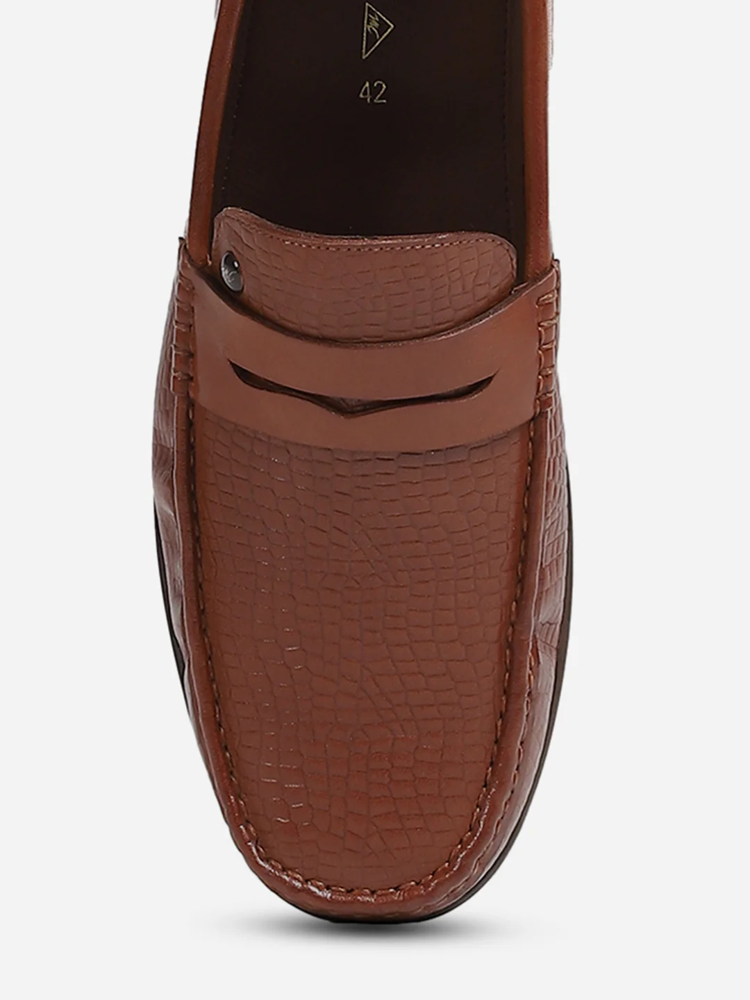 Men Brown Slip-On Genuine Leather Loafer - Image 10