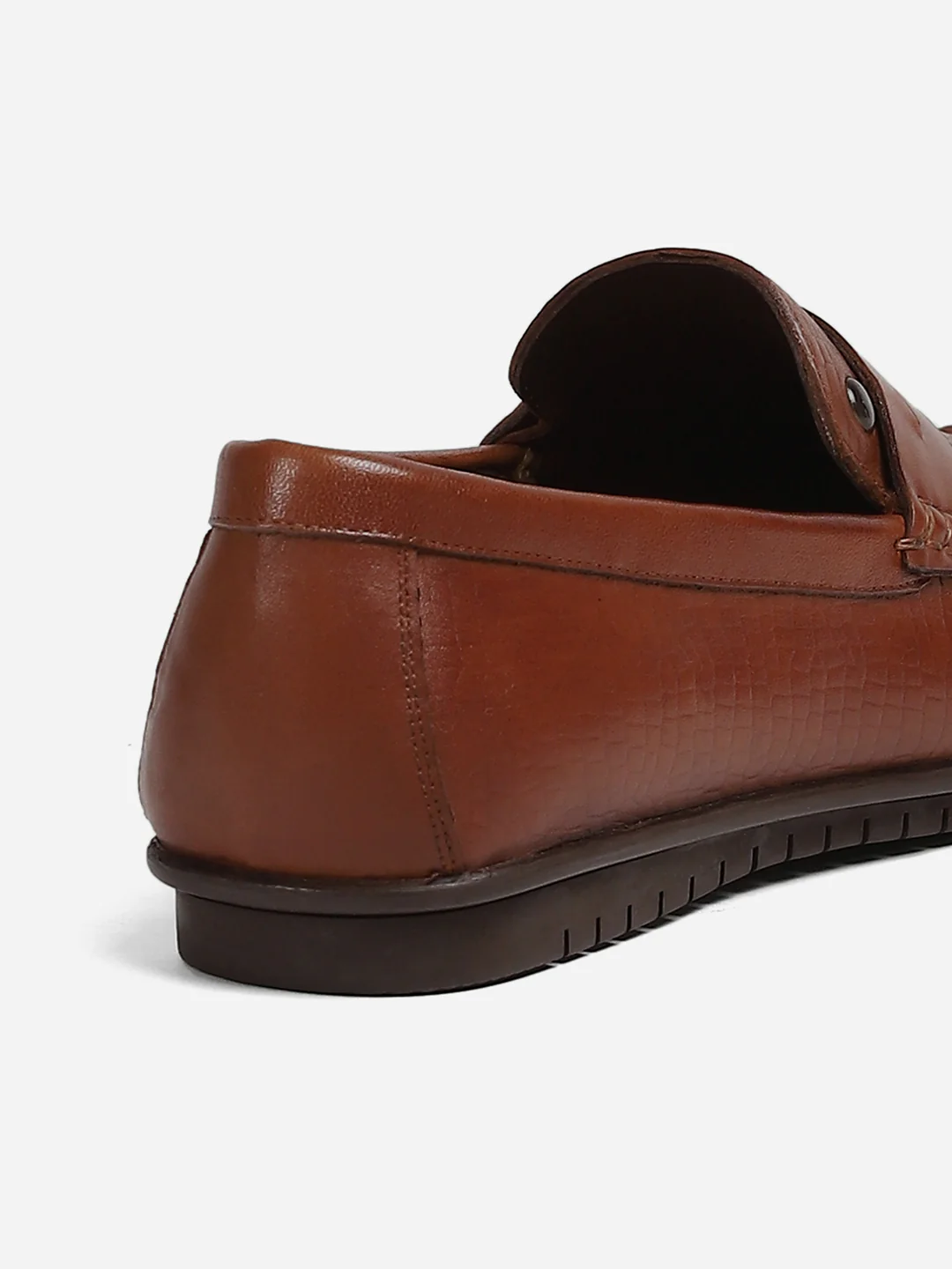 Men Brown Slip-On Genuine Leather Loafer - Image 11