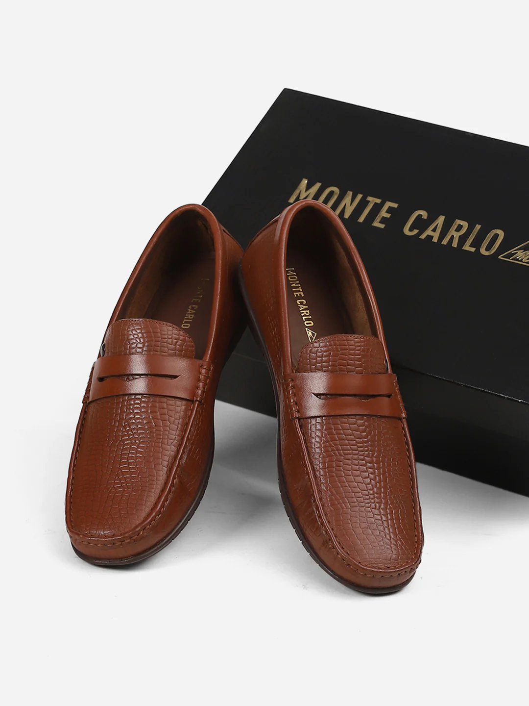 Men Brown Slip-On Genuine Leather Loafer - Image 4