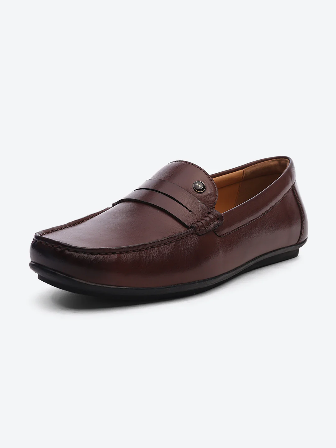 Men Brown Slip on Genuine Leather Loafers - Image 3