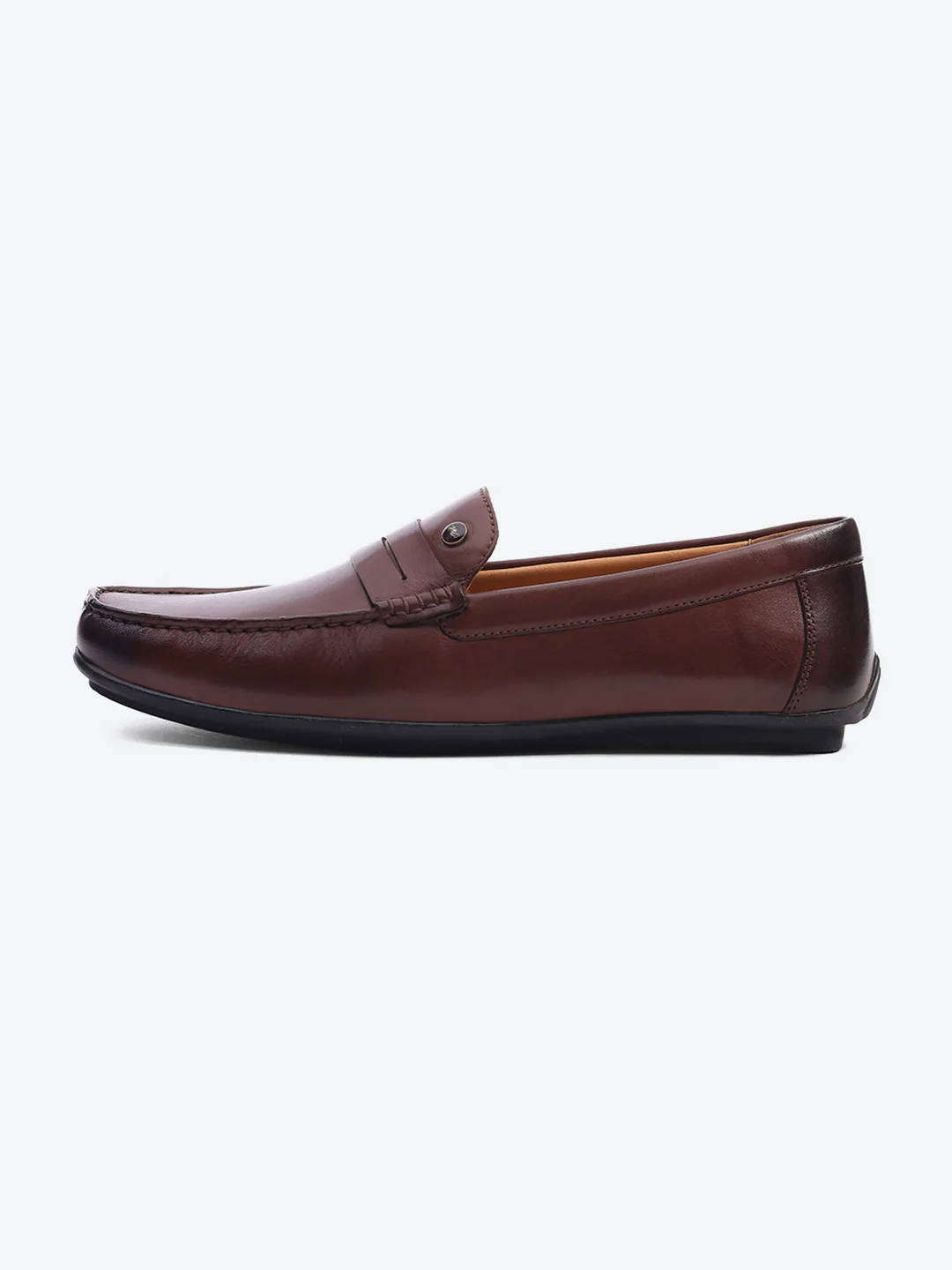 Men Brown Slip on Genuine Leather Loafers - Image 4