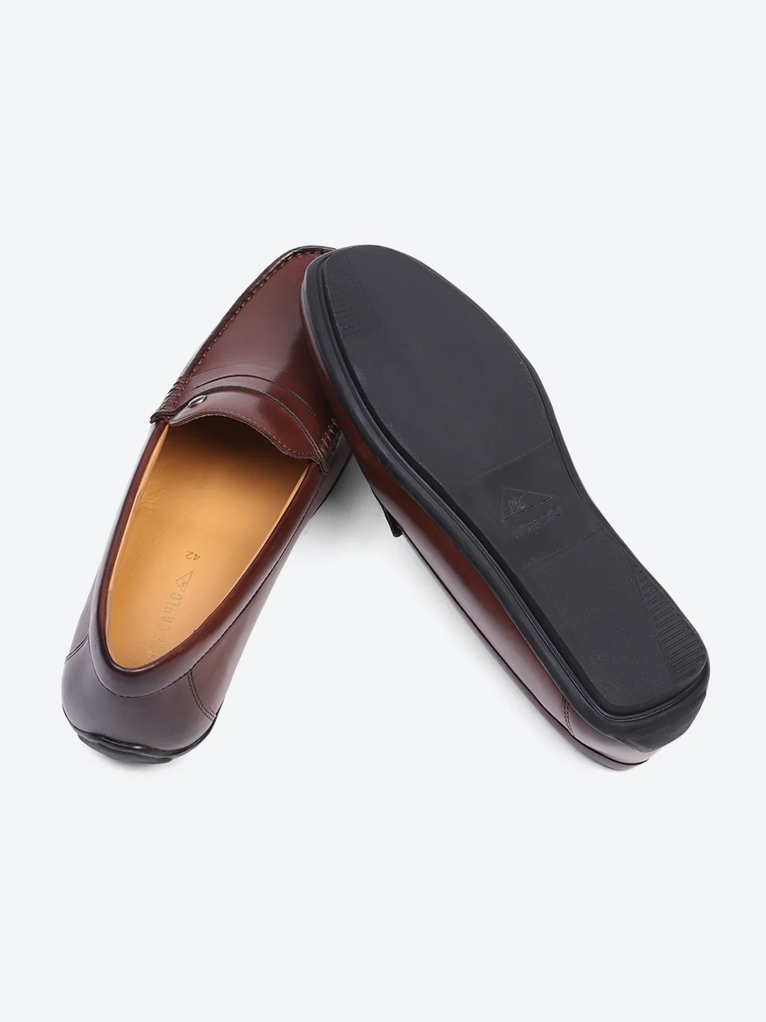 Men Brown Slip on Genuine Leather Loafers - Image 8