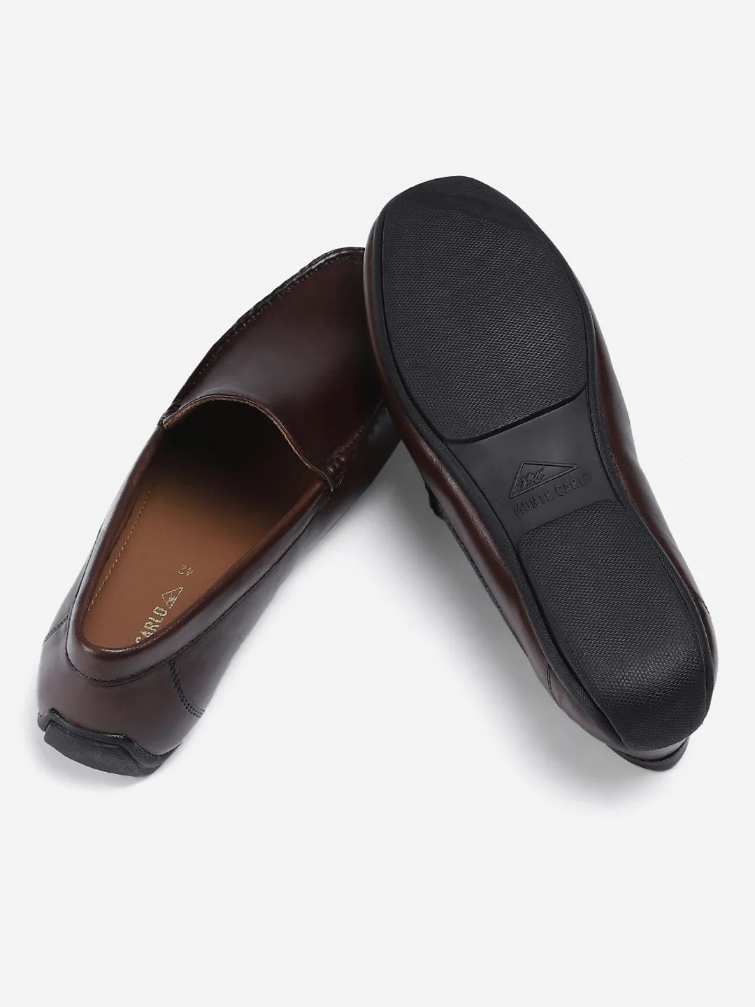 Men Brown Slip on Genuine Leather Loafers - Image 7