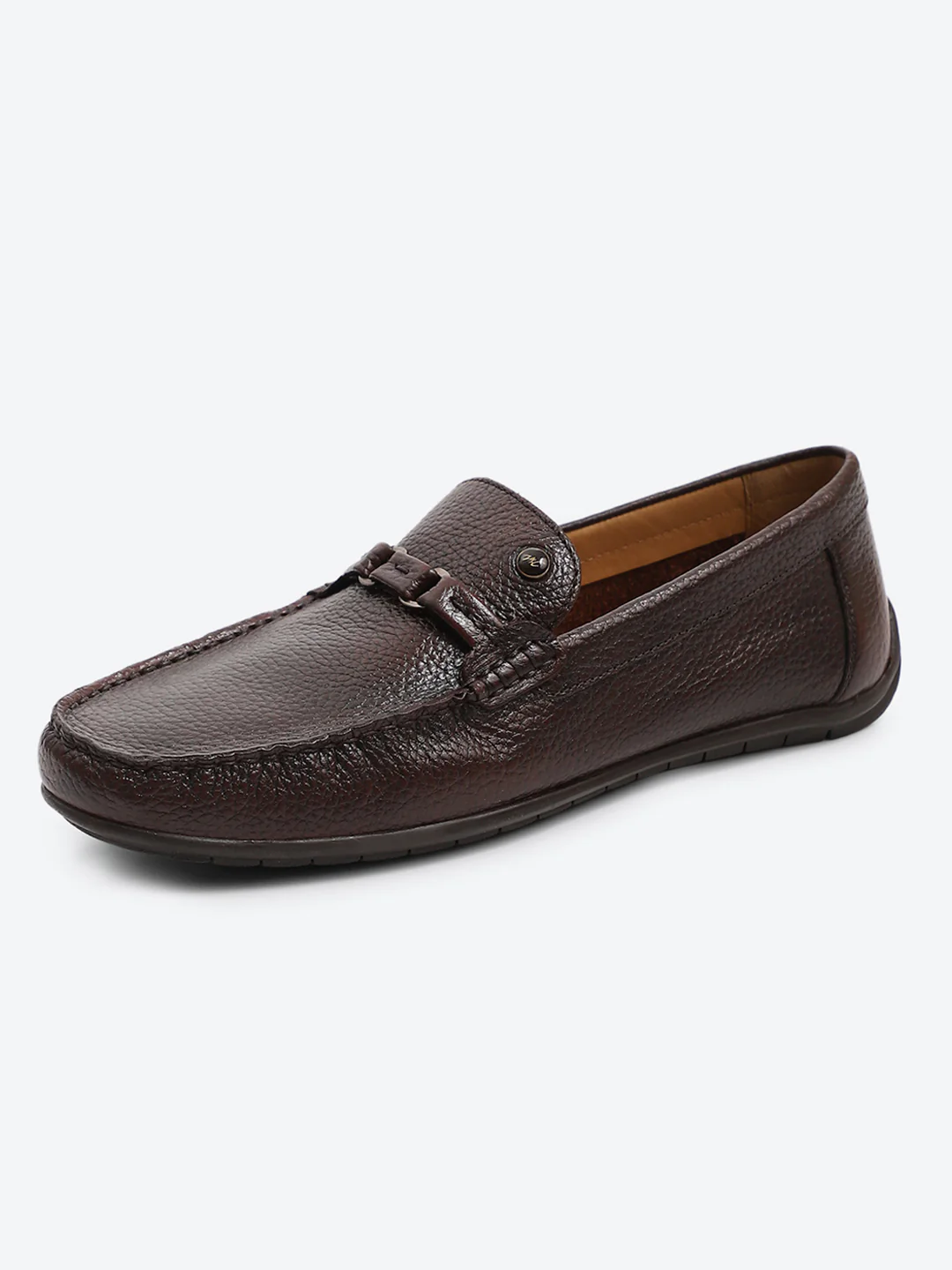 Men Brown Slip on Genuine Leather Loafers - Image 3