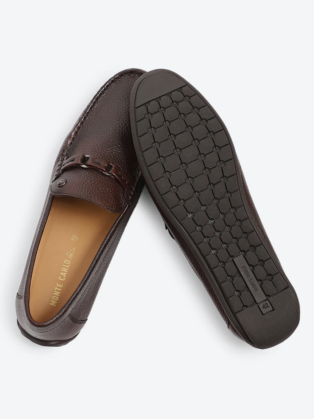 Men Brown Slip on Genuine Leather Loafers - Image 6