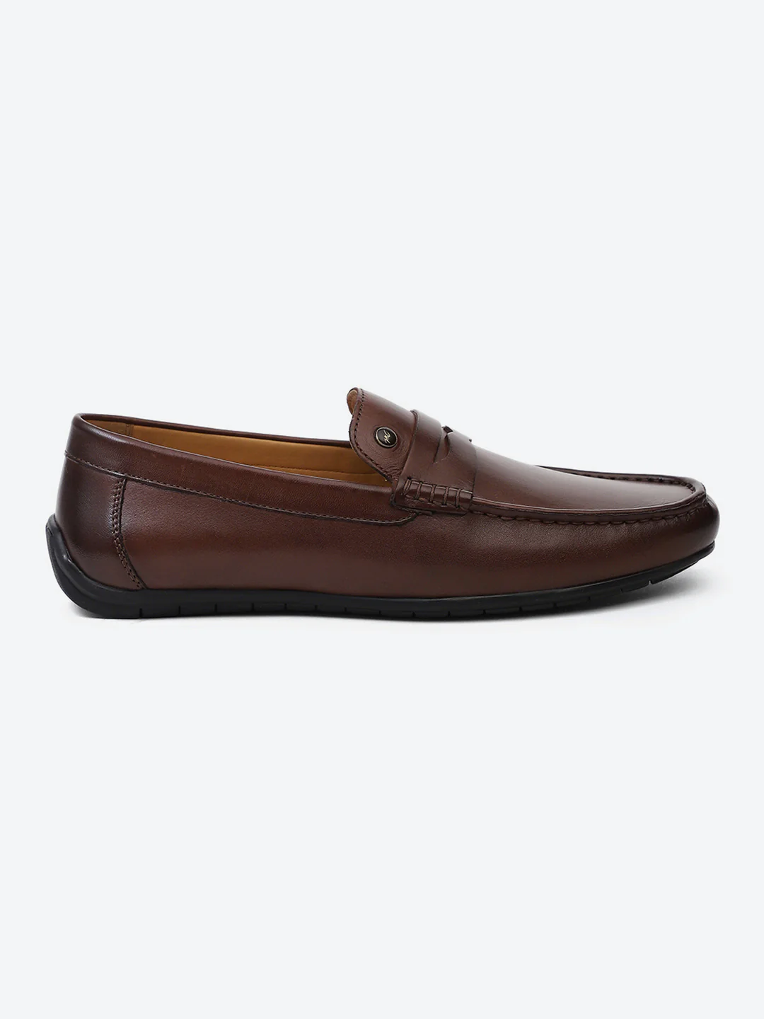 Men Brown Slip on Genuine Leather Loafers - Image 5