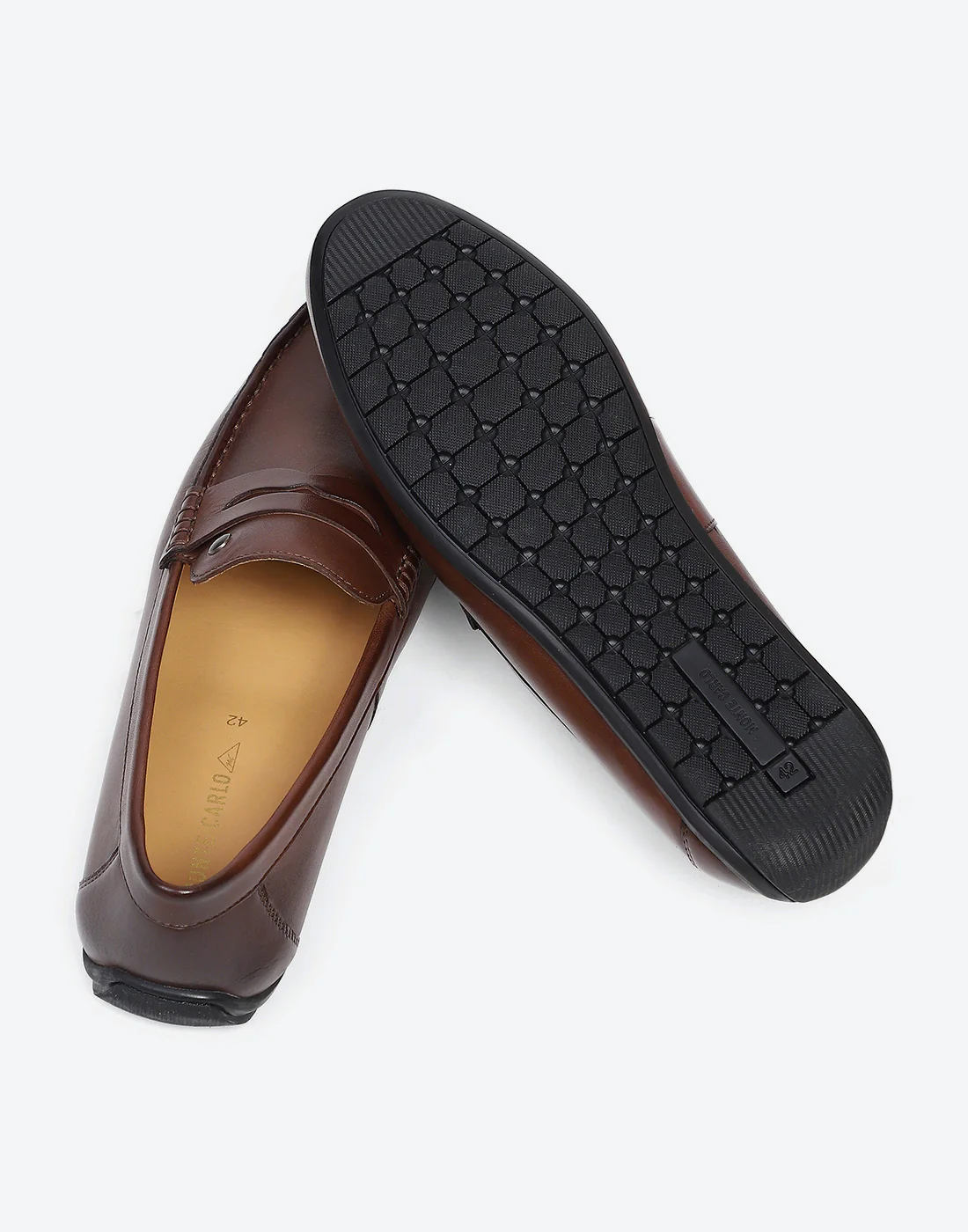 Men Brown Slip on Genuine Leather Loafers - Image 8