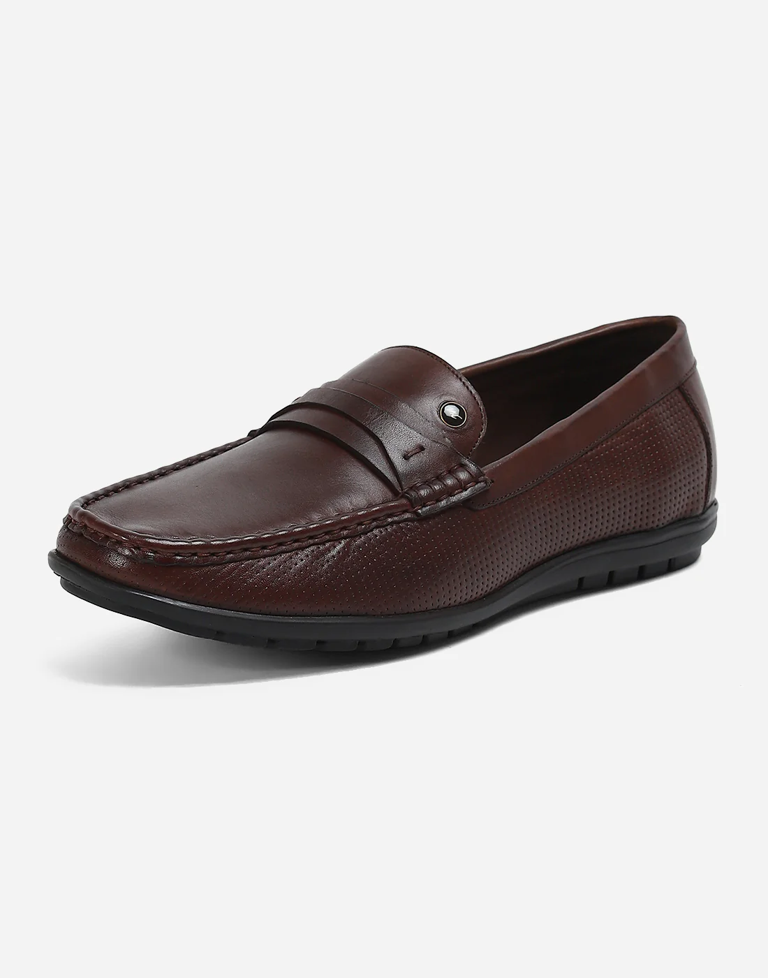 Men Brown Slip on Genuine Leather Loafers - Image 3