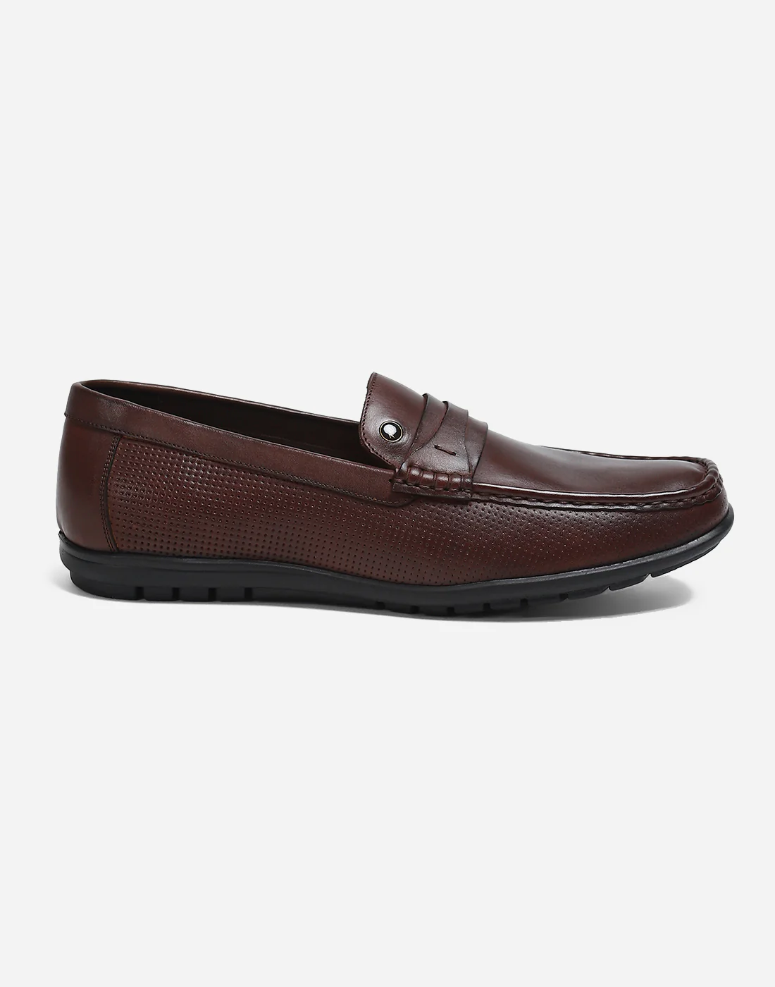 Men Brown Slip on Genuine Leather Loafers - Image 5