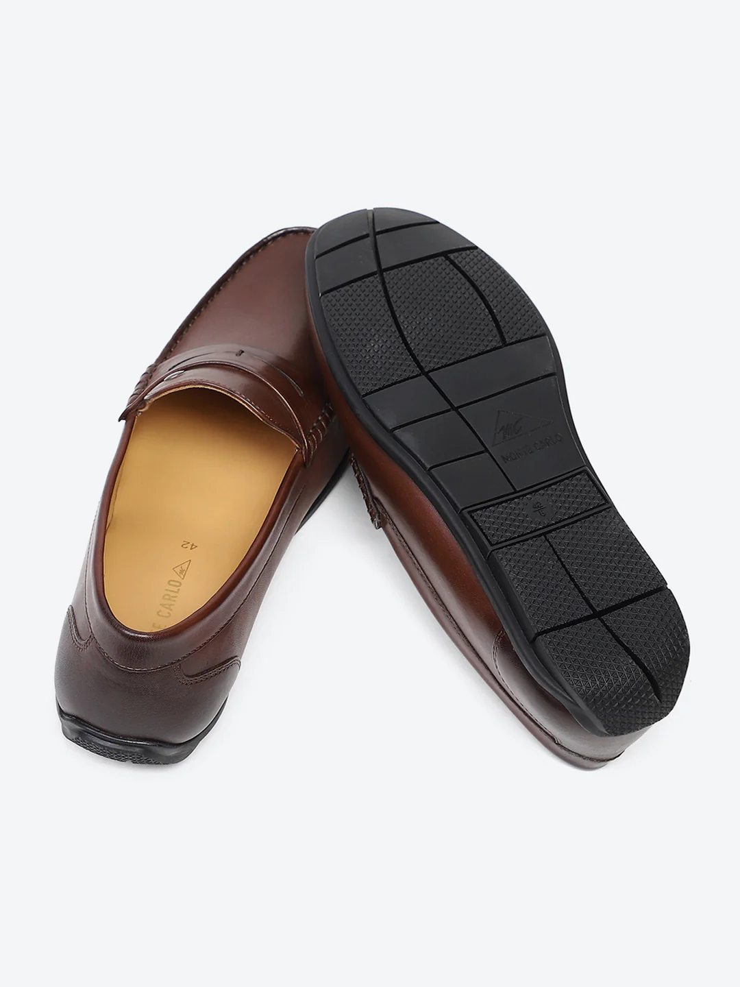 Men Brown Slip on Genuine Leather Loafers - Image 8