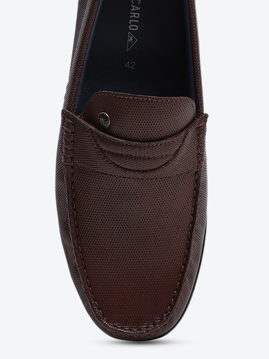 Men Brown Slip on Genuine Leather Loafers - Image 7