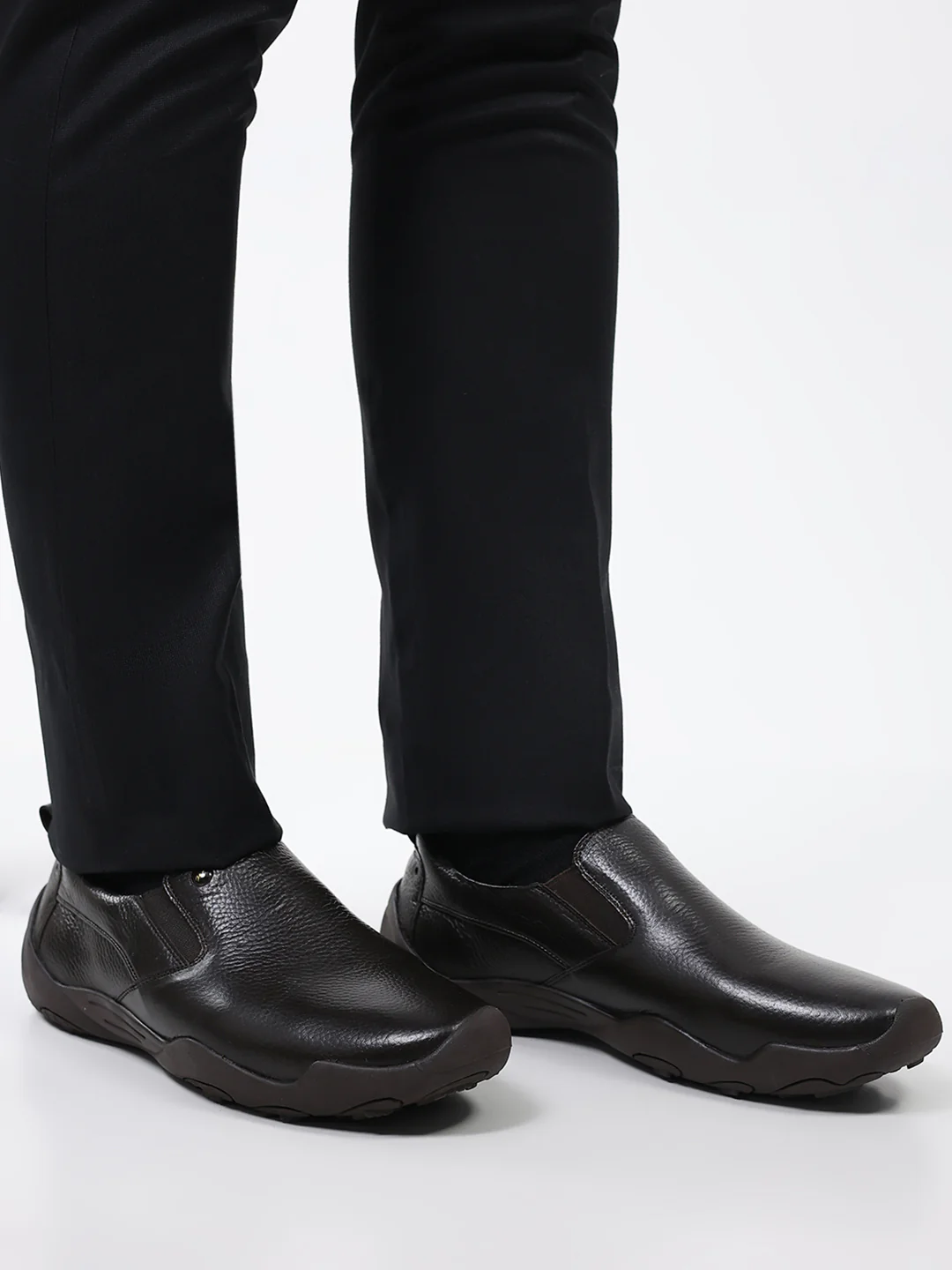 Men Brown Slip on Genuine Leather Shoes - Image 10