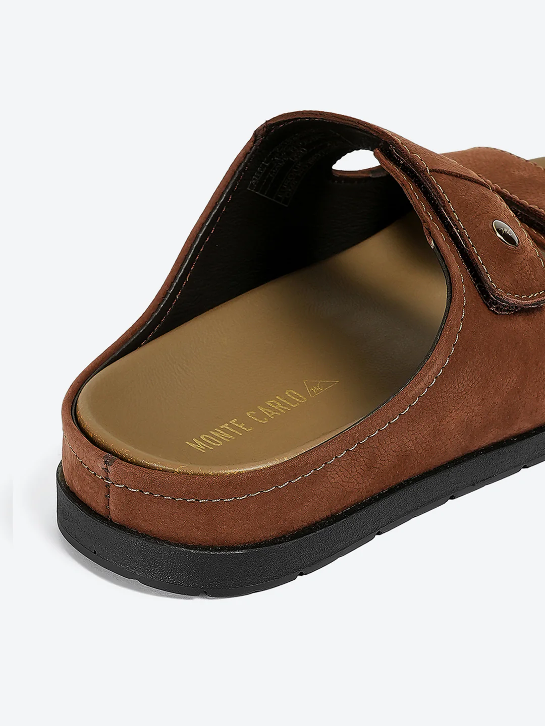 Men Brown Slip on Leather Sandals - Image 9