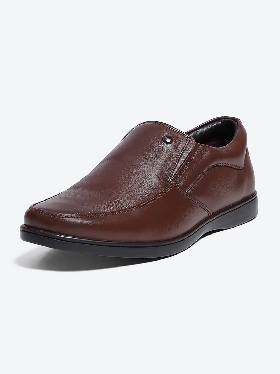Men Brown Slip on Leather Shoes - Image 3