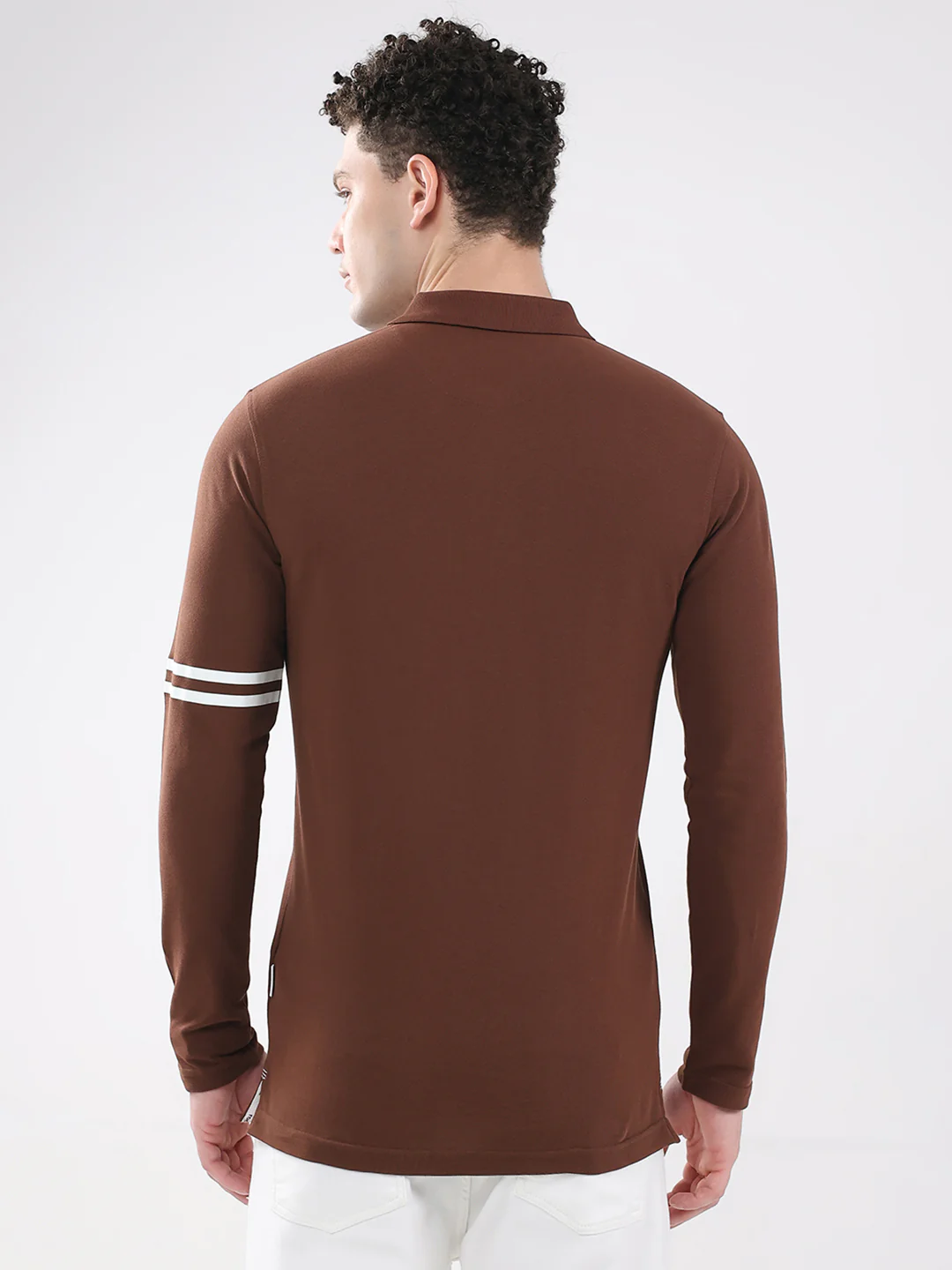 Rock.it Men Brown Solid Collar Full Sleeve Winter T-Shirt - Image 5