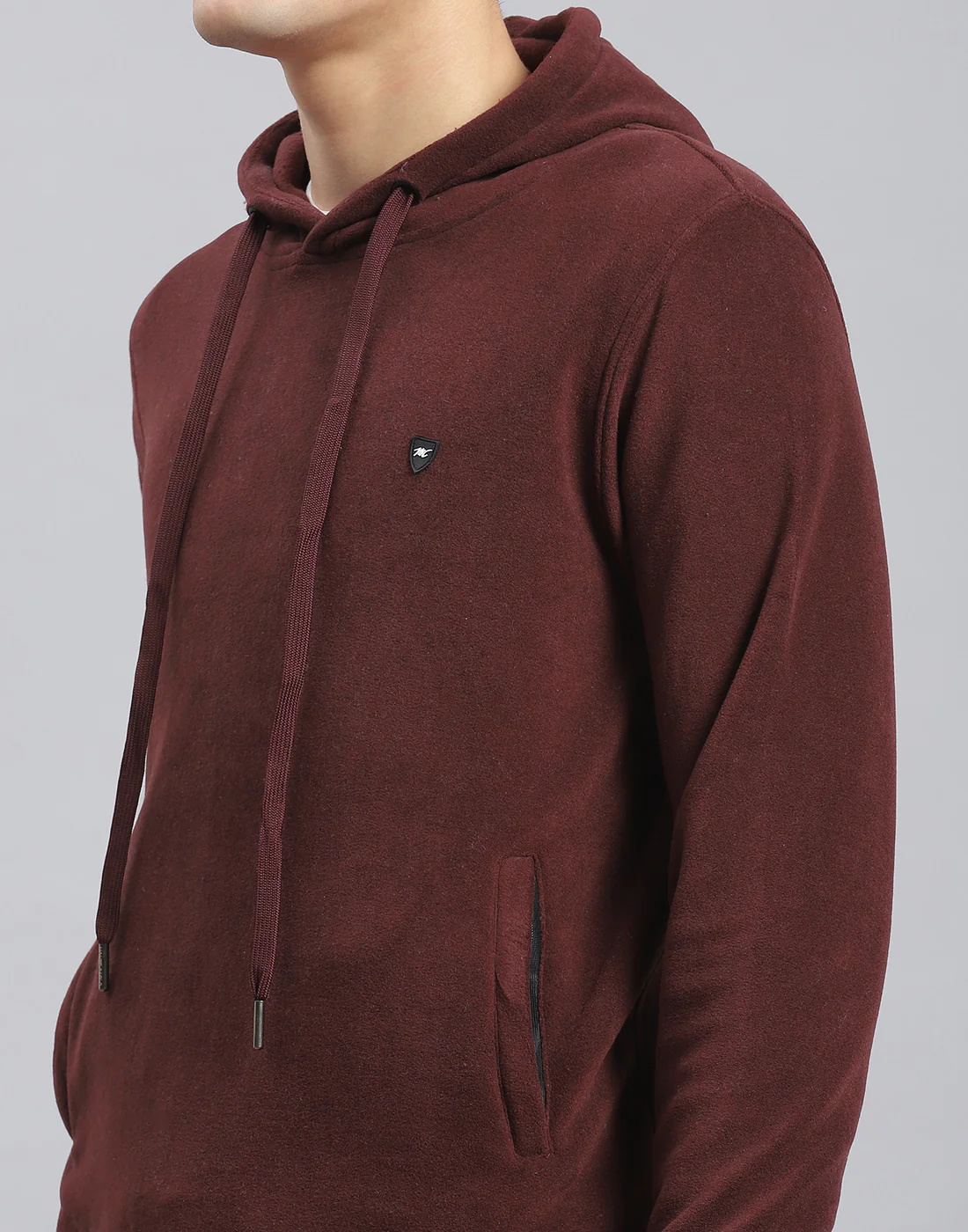 Men Brown Solid Hooded Full Sleeve Tracksuit - Image 8
