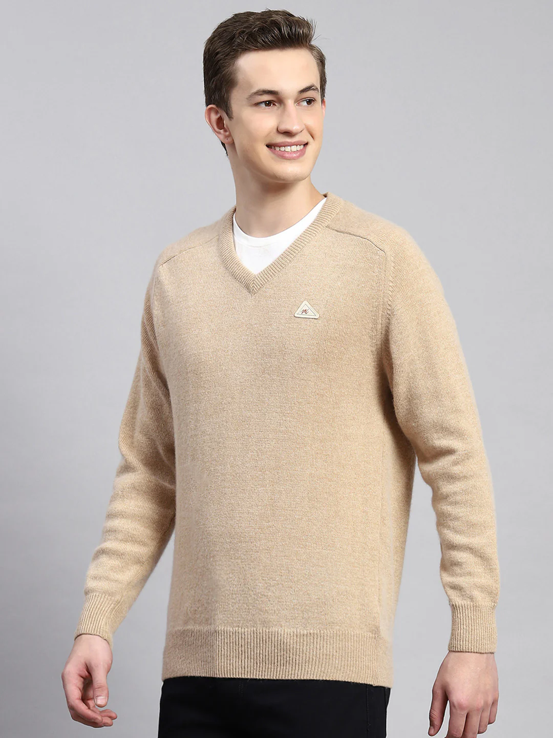 Men Brown Solid Pullover - Image 4