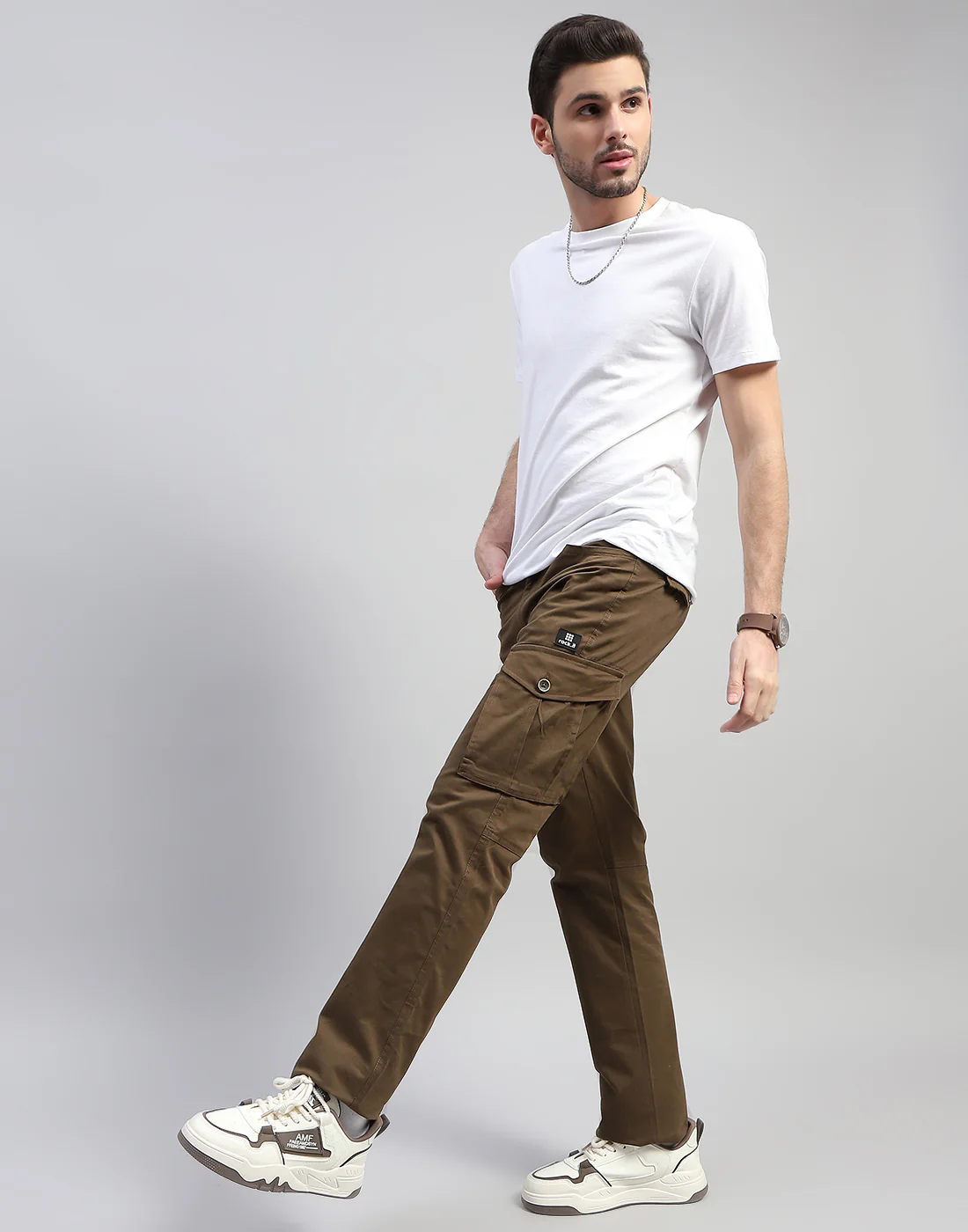 Rock.it Men Brown Solid Regular Fit Cargo - Image 2