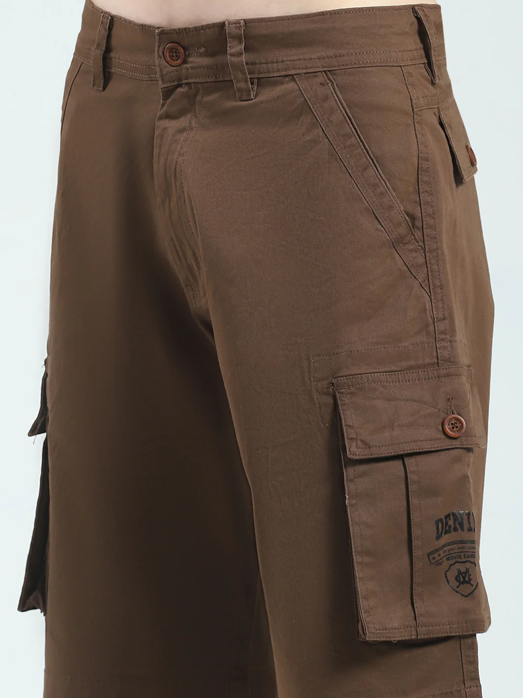 Men Brown Solid Regular Fit Shorts - Image 6